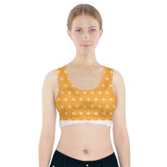 Yellow Stars Iso Line White Sports Bra With Pocket