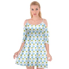 Blue Yellow Star Sunflower Flower Floral Cutout Spaghetti Strap Chiffon Dress