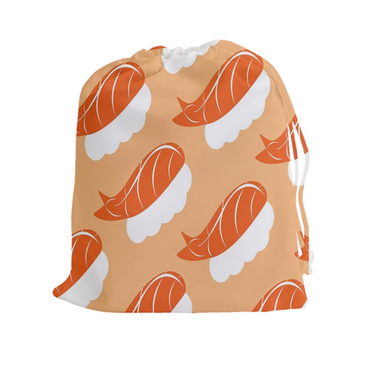 Fish Eat Japanese Sushi Drawstring Pouches (XXL)