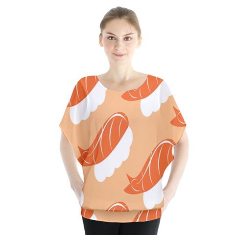 Fish Eat Japanese Sushi Blouse by Mariart