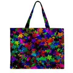 Flowersfloral Star Rainbow Zipper Mini Tote Bag by Mariart