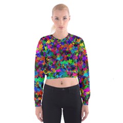 Flowersfloral Star Rainbow Cropped Sweatshirt by Mariart