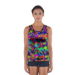 Flowersfloral Star Rainbow Women s Sport Tank Top  by Mariart