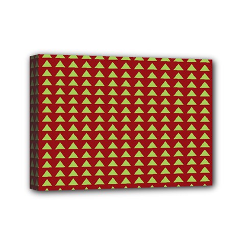 Hawthorn Sharkstooth Triangle Green Red Mini Canvas 7  X 5  by Mariart