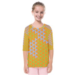 Green Blue Orange Kids  Quarter Sleeve Raglan Tee