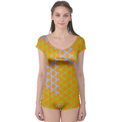 Green Blue Orange Boyleg Leotard  by Mariart