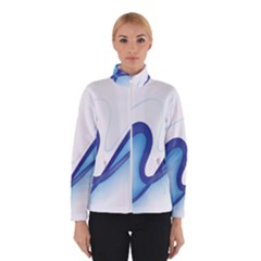 Glittering Abstract Lines Blue Wave Chefron Winterwear by Mariart