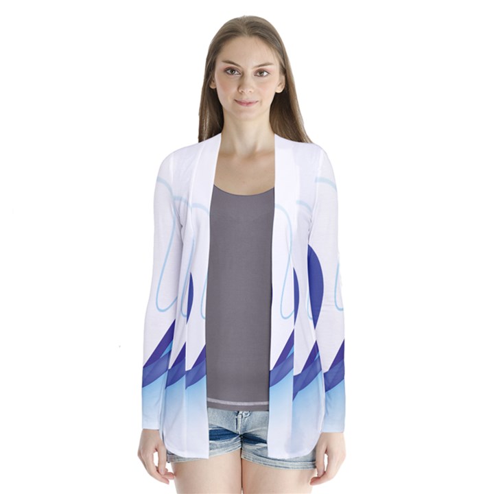 Glittering Abstract Lines Blue Wave Chefron Cardigans