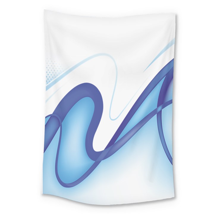 Glittering Abstract Lines Blue Wave Chefron Large Tapestry