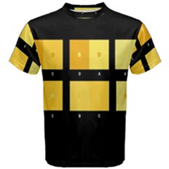 Horizontal Color Scheme Plaid Black Yellow Men s Cotton Tee by Mariart