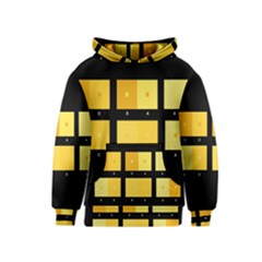 Horizontal Color Scheme Plaid Black Yellow Kids  Pullover Hoodie by Mariart