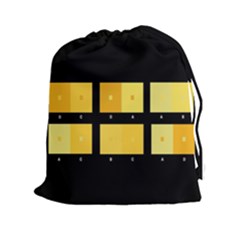 Horizontal Color Scheme Plaid Black Yellow Drawstring Pouches (xxl) by Mariart