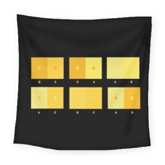 Horizontal Color Scheme Plaid Black Yellow Square Tapestry (large) by Mariart