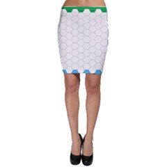 Hex Grid Plaid Green Yellow Blue Orange White Bodycon Skirt by Mariart