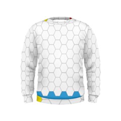 Hex Grid Plaid Green Yellow Blue Orange White Kids  Sweatshirt by Mariart