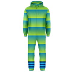 Line Horizontal Green Blue Yellow Light Wave Chevron Hooded Jumpsuit (men)  by Mariart