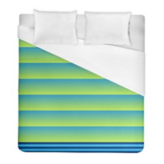 Line Horizontal Green Blue Yellow Light Wave Chevron Duvet Cover (full/ Double Size) by Mariart