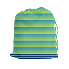 Line Horizontal Green Blue Yellow Light Wave Chevron Drawstring Pouches (xxl) by Mariart