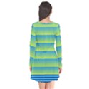 Line Horizontal Green Blue Yellow Light Wave Chevron Flare Dress View2