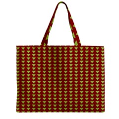 Hawthorn Sharkstooth Triangle Green Red Full Zipper Mini Tote Bag by Mariart