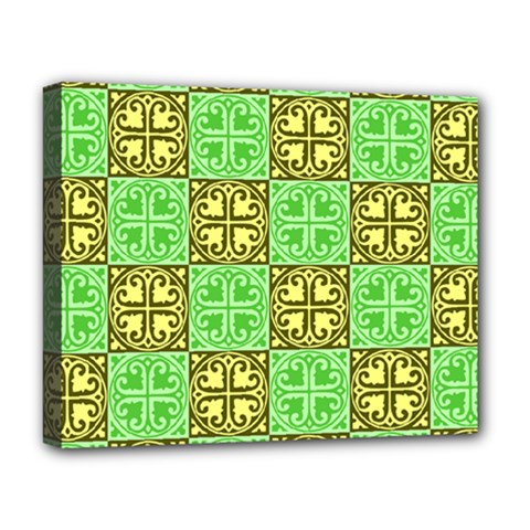 Clipart Aztec Green Yellow Deluxe Canvas 20  X 16   by Mariart