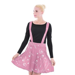 Floral Design Suspender Skater Skirt