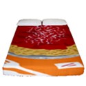 Instant Noodles Mie Sauce Tomato Red Orange Knife Fox Food Pasta Fitted Sheet (Queen Size) View1