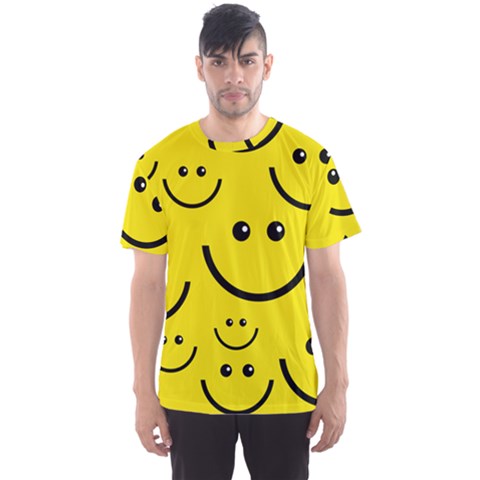 Linus Smileys Face Cute Yellow Men s Sport Mesh Tee by Mariart