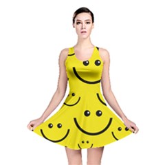 Linus Smileys Face Cute Yellow Reversible Skater Dress by Mariart