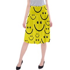 Linus Smileys Face Cute Yellow Midi Beach Skirt by Mariart