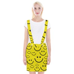 Linus Smileys Face Cute Yellow Braces Suspender Skirt by Mariart