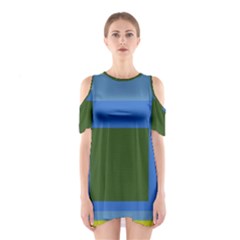 Plaid Green Blue Yellow Shoulder Cutout One Piece by Mariart