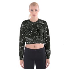 Floral Design Cropped Sweatshirt by ValentinaDesign