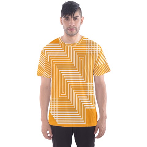 Orange Line Plaid Men s Sport Mesh Tee by Mariart