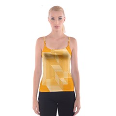 Orange Line Plaid Spaghetti Strap Top by Mariart