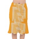 Orange Line Plaid Mermaid Skirt View1