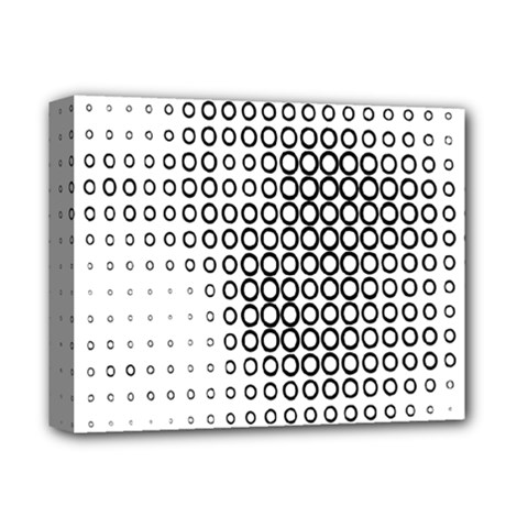 Polka Circle Round Black White Hole Deluxe Canvas 14  X 11  by Mariart