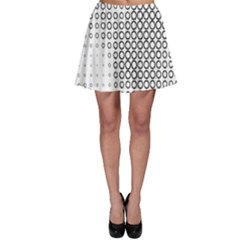 Polka Circle Round Black White Hole Skater Skirt by Mariart