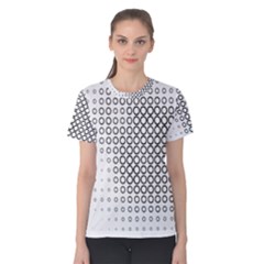 Polka Circle Round Black White Hole Women s Cotton Tee