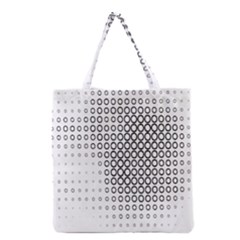 Polka Circle Round Black White Hole Grocery Tote Bag by Mariart