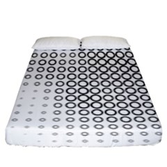 Polka Circle Round Black White Hole Fitted Sheet (king Size) by Mariart