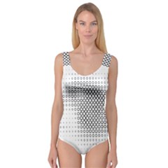 Polka Circle Round Black White Hole Princess Tank Leotard  by Mariart