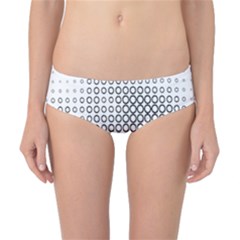 Polka Circle Round Black White Hole Classic Bikini Bottoms by Mariart