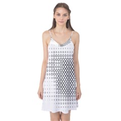 Polka Circle Round Black White Hole Camis Nightgown by Mariart