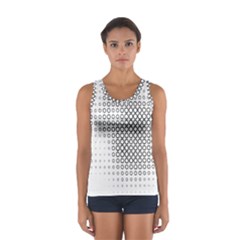 Polka Circle Round Black White Hole Women s Sport Tank Top  by Mariart