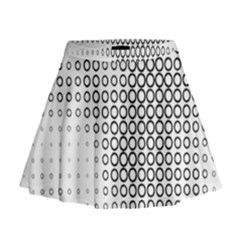 Polka Circle Round Black White Hole Mini Flare Skirt by Mariart