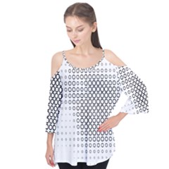 Polka Circle Round Black White Hole Flutter Tees