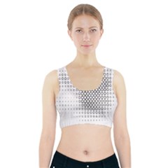 Polka Circle Round Black White Hole Sports Bra With Pocket