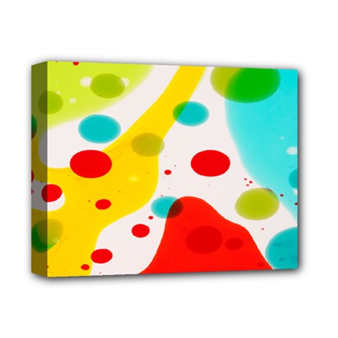 Polkadot Color Rainbow Red Blue Yellow Green Deluxe Canvas 14  X 11  by Mariart