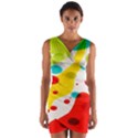 Polkadot Color Rainbow Red Blue Yellow Green Wrap Front Bodycon Dress View1